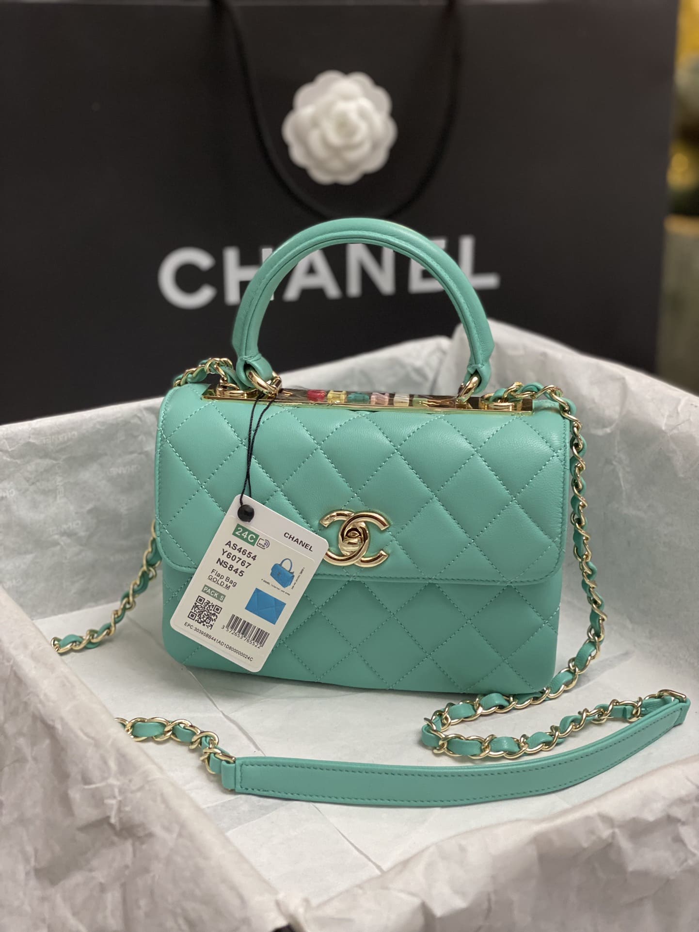 CHANEL Flap Bag with Top Handle