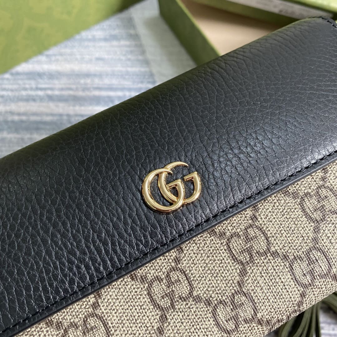 GG Marmont bi-color chain wallet