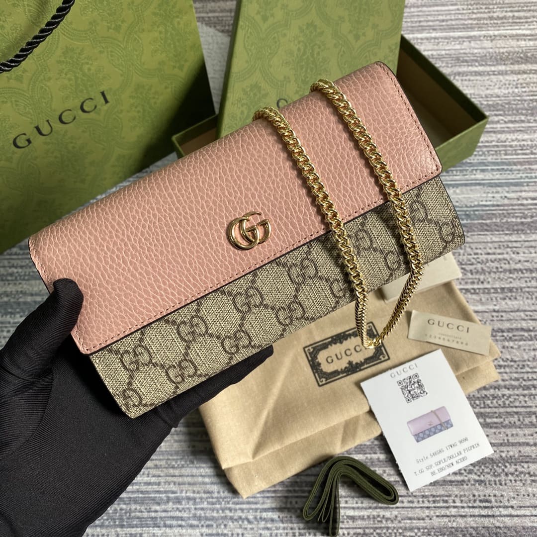 GG Marmont bi-color chain wallet