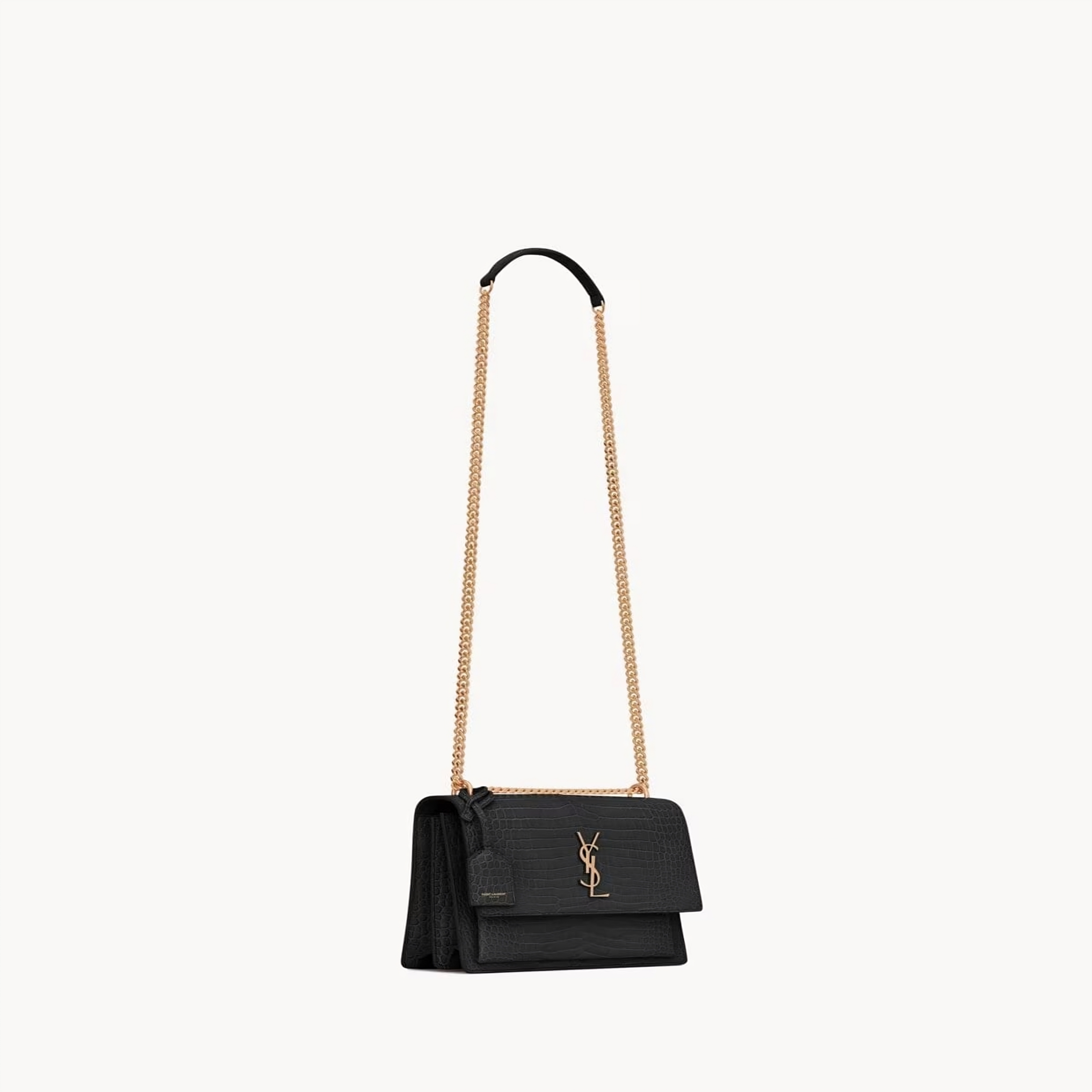 YSL  SUNSET MEDIUM IN CROCODILE-EMBOSSED LEATHER